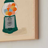 "Vintage Gumball Machine - Things We Kept" - Art Print in Emerald Green by Erum Khalili Art - Frame Close-up