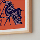 "Animal Alphabet 1" - Art Print in Coral by Lia Geeter - Frame Close-up