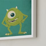 "Mike from Disney and Pixar's Monster's Inc" - Art Print in Green by Kiersten Garner - Frame Close-up
