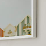 "Striped houses" - Art Print in Gray Blue by Lena Erysheva - Frame Close-up