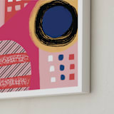 "Fun Patterns on Pink" - Art Print in Blush Pink by Melanie Biehle - Frame Close-up