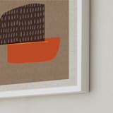 "Let's Go on a Trip I" - Art Print in Hearth Brown by Alain Castoriano - Frame Close-up