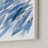 "Rustling Leaves Blue" - Art Print in Ultramarine Blue by Priscilla Lee - Frame Close-up