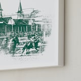 "Churchill Downs" - Art Print in Emerald by Paul Berthelot - Frame Close-up