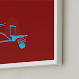 "Court Pop 1" - Art Print in Neon Game by Tania Medeiros - Frame Close-up