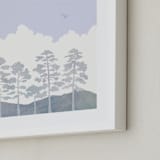"Treetops" - Art Print in Periwinkle by Field and Sky - Frame Close-up