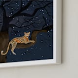"starry sky leopard" - Art Print in navy by Cass Loh - Frame Close-up