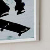 "Skate" - Art Print in water blue by Susanna Nousiainen - Frame Close-up