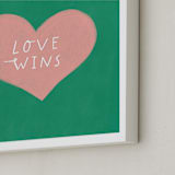 "Love Wins" - Art Print in Emerald Green by Little Miss Missy - Frame Close-up