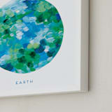 "Painted Earth" - Art Print in Ocean by Holly Whitcomb - Frame Close-up