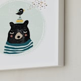 "Friendly Bear" - Art Print in Multi by Hannah Williams - Frame Close-up