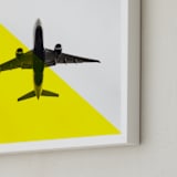 "Flyby" - Art Print in Yellow by Heather Deffense - Frame Close-up