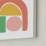 "Undercover Shapes" - Art Print in Sherbert by Betsy Siber - Frame Close-up