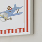 "Safari Planes 2" - Art Print in Red by Krisztian Hollo - Frame Close-up