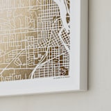 "Custom Map Filled Foil Art" - Custom Foil Print in Gold by Minted - Frame Close-up
