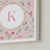 "Floral Woodland 2" - Personalized Art Print in Pink by Teju Reval - Frame Close-up