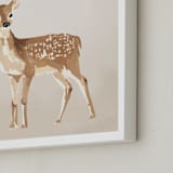 "Enchanted Deer 2" - Art Print in Sand by Teju Reval - Frame Close-up