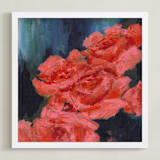 "Coral Roses" - Art Print in Petal by Sonal Nathwani - Framed