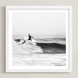 "Surfs Up" - Art Print in black & white by Kamala Nahas - Framed