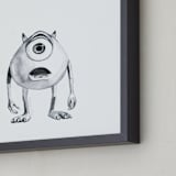 "Mike Wazowski" - Art Print in White by Mary Gaspar - Frame Close-up