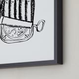 "Packed Like Sardines" - Art Print in Ink by Annie Montgomery - Frame Close-up
