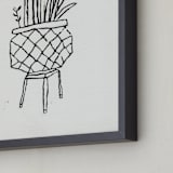 "Snake Plant" - Art Print in Soft Sand by Elliot Stokes - Frame Close-up