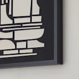 "Paper Figure" - Art Print in Midnight Black by Alisa Galitsyna - Frame Close-up