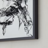 "Drawing 264 - Gesturing Man" - Art Print in Rich Ebony by Derek overfield - Frame Close-up