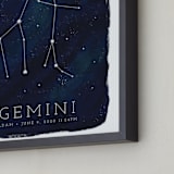 "Zodiac Constellation Gemini" - Personalized Art Print in Galaxy by Ashley Presutti Beasley - Frame Close-up