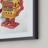 "Space Man Robot" - Art Print in canary yellow by Ed Hogan - Frame Close-up