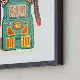 "Robot Green" - Art Print in emerald green by Ed Hogan - Frame Close-up