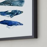"Whales" - Art Print in Beluga by Alexandra Dzh - Frame Close-up