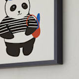 "French Panda" - Art Print in Ink by Morgan Kendall - Frame Close-up