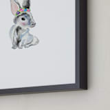 "Little miss bunny" - Art Print in Bright Grey by Nikita Jariwala - Frame Close-up