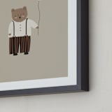 "Balloon Bear" - Personalized Art Print in Tan by Angela Thompson - Frame Close-up