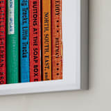 "Little Skipper - Vintage Reading Series" - Art Print in Saturated Colors by Sheila Corcoran - Frame Close-up