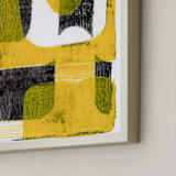 "Part of the fun 1" - Art Print in Yellow Action by Bethania Lima - Frame Close-up