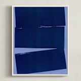 "Blue Wall" - Art Print in Midnight Blue by Marta Crea - Framed Canvas