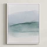 "Echo of a Memory 2" - Art Print in Soft Blue by Rebecca King - Framed Canvas