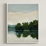 "Tranquil Waters III" - Art Print in Lake by Stephanie Goos Johnson - Framed Canvas