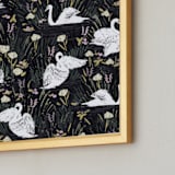 "Swan lake" - Art Print in Spring by Shiny Penny Studio - Frame Close-up