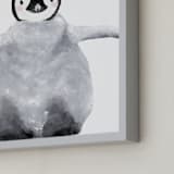 "Baby Animal Penguin" - Art Print in Antarctic Grey by Cass Loh - Frame Close-up