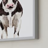 "Baby Animal Ox" - Art Print in Dark Chocolate by Cass Loh - Frame Close-up