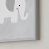 "Dream Big Elephant And Giraffe" - Art Print in Soft Grey by Patrice Horvath - Frame Close-up