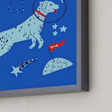 "Space Pup" - Art Print in Celestial by Kristin Mastoras - Frame Close-up
