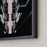"Balconies" - Art Print in Peach by Rebecca Humphreys - Frame Close-up