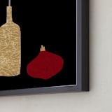 "Flower, onion, and a wine bottle" - Art Print in Red onion by Sonya Percival - Frame Close-up