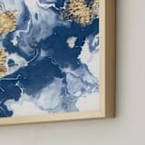 "Delight in the Storm I" - Art Print in Deep Blue by Julia Contacessi - Frame Close-up