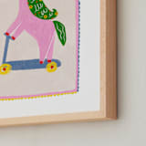 "Rollin Unicorn" - Art Print in Cherry Blossom by Kartika Paramita - Frame Close-up