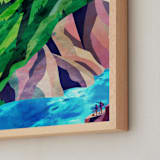 "Two Explorers I" - Art Print in Emerald Green by Mojca Dolinar - Frame Close-up